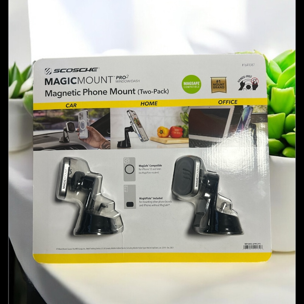 Black Magnetic Phone Holster Two-Pack for Secure Mounting